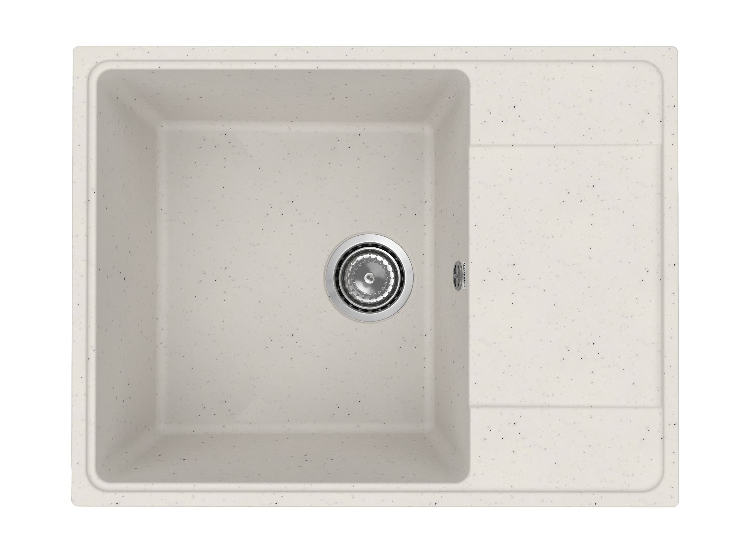 Врезная кухонная мойка из искусственного камня, ELEFANT Standart 650-1, цвет Белый камень (белая)